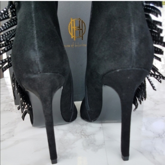 House of Harlow 1960 Black Suede Asher Bootie Size 7.5 - Picture 5 of 10